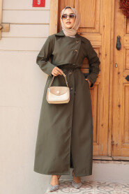 Modest Khaki Trench Coat 684HK - 1