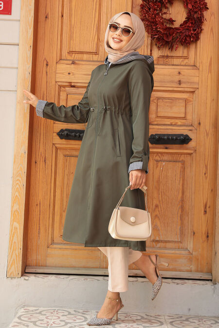 Modest Khaki Trench Coat 685HK - NEVA STYLE