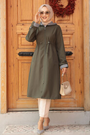 Modest Khaki Trench Coat 685HK - 3