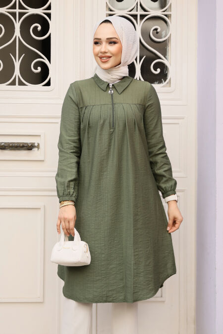 Modest Khaki Tunic 1467HK - NEVA STYLE