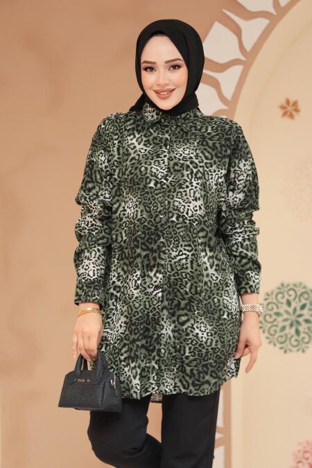 Modest Khaki Tunic 20418HK - NEVA STYLE