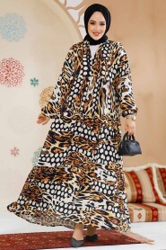 Modest Leopard Long Sleeve Dress 23041LP - 2