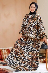 Modest Leopard Long Sleeve Dress 23041LP - 1