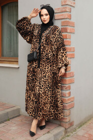 Modest Leopard Patterned Dress 10273LP - 1