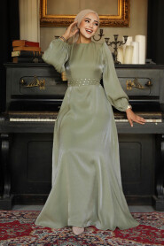 Modest Light Khaki Evening Long Dress 23302AHK - 2