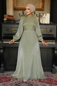 Modest Light Khaki Evening Long Dress 23302AHK - 1