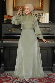 Modest Light Khaki Evening Long Dress 23302AHK - 3