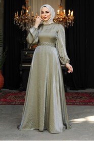 Modest Light Khaki Prom Dress 23301AHK - 2