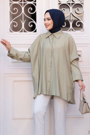 Modest Light Khaki Shirt 10684AHK - 2