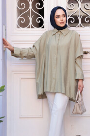 Modest Light Khaki Shirt 10684AHK - 1