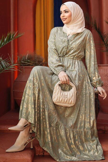 Modest Light Khaki Summer Dress 23281AHK - NEVA STYLE