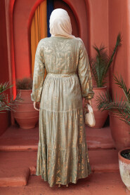 Modest Light Khaki Summer Dress 23281AHK - 5