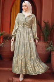 Modest Light Khaki Summer Dress 23281AHK - 3