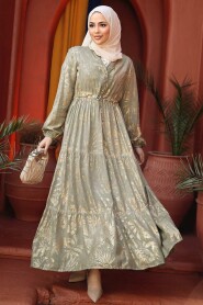 Modest Light Khaki Summer Dress 23281AHK - 2