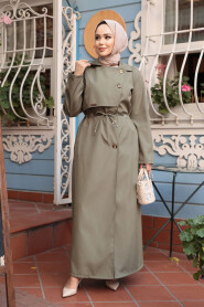 Modest Light Khaki Trench Coat 684AHK - 1