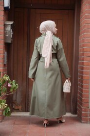 Modest Light Khaki Trench Coat 7261AHK - 3