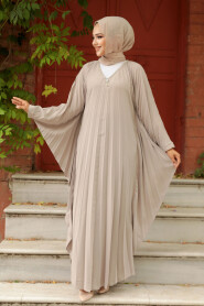 Modest Light Mink Long Dress 330068AV - 2