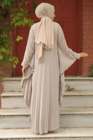 Modest Light Mink Long Dress 330068AV - 3