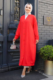 Modest Light Red Coat 10244AK - 3