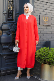 Modest Light Red Coat 10244AK - 1