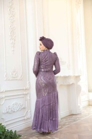 Modest Lila Bridesmaid Dress 51621LILA - 4