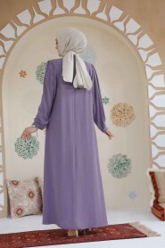 Modest Lila Dubai Abaya 45283LILA - 4