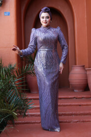 Modest Lila Engagement Gown 51403LILA - 3