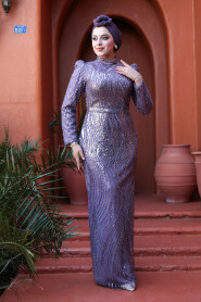 Modest Lila Engagement Gown 51403LILA - 1