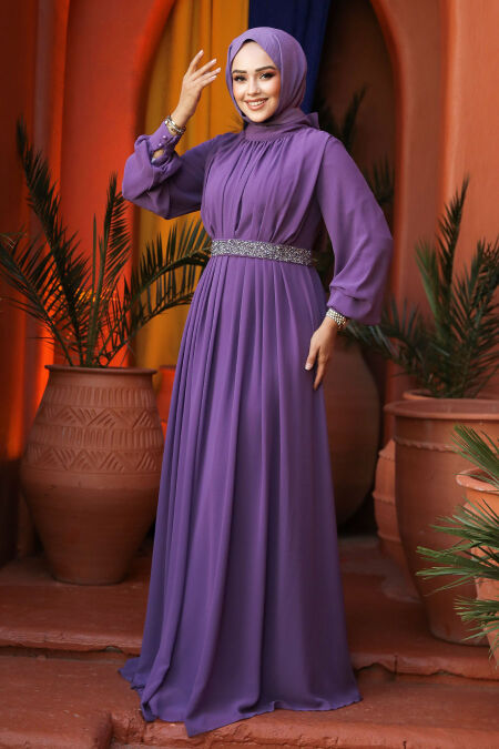 Modest Lila Evening Dress 25888LILA - NEVA STYLE