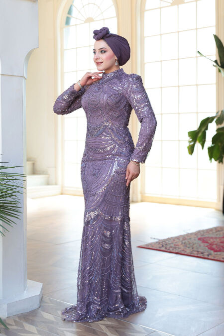 Modest Lila Evening Dress 51636LILA - NEVA STYLE