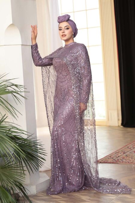 Modest Lila Evening Dress 52361LILA - NEVA STYLE