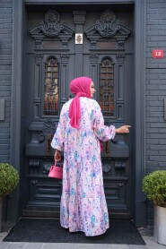 Modest Lila Floral Maxi Dress 710507LILA - 4