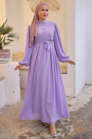 Modest Lila Hijab Dress 14121LILA - Thumbnail