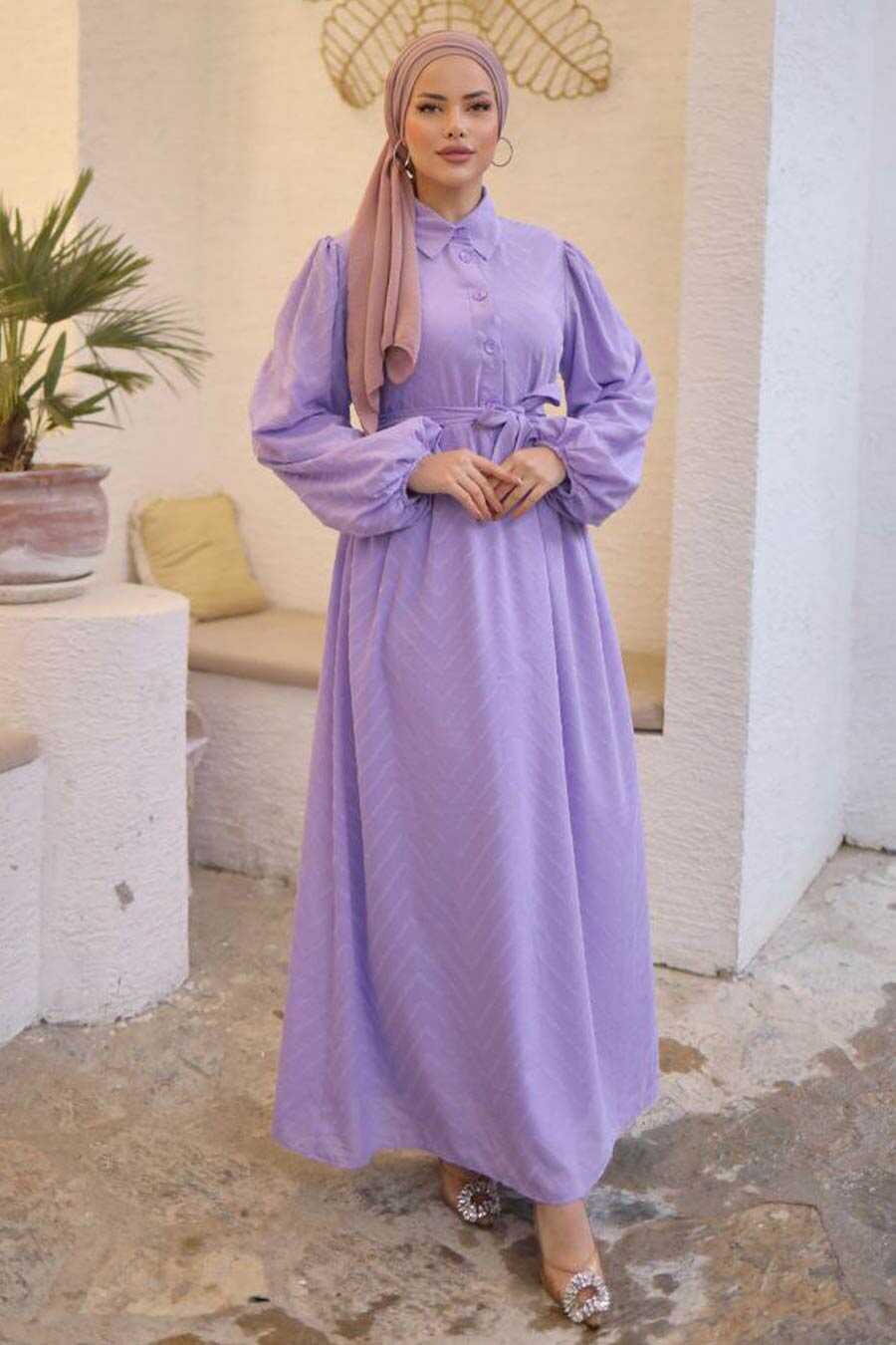 Modest Lila Hijab Dress 14121LILA