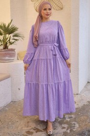 Modest Lila Long Sleeve Dress 14131LILA - Thumbnail