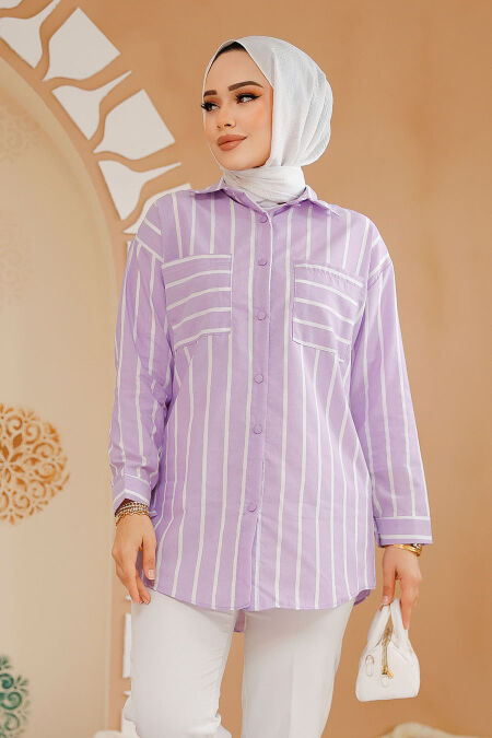 Modest Lila Shirt Tunic 70741LILA - NEVA STYLE