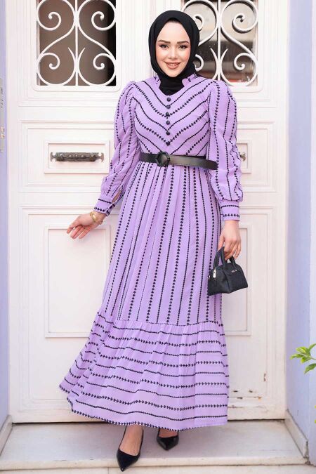 Modest Lila Summer Dress 43534LILA - NEVA STYLE