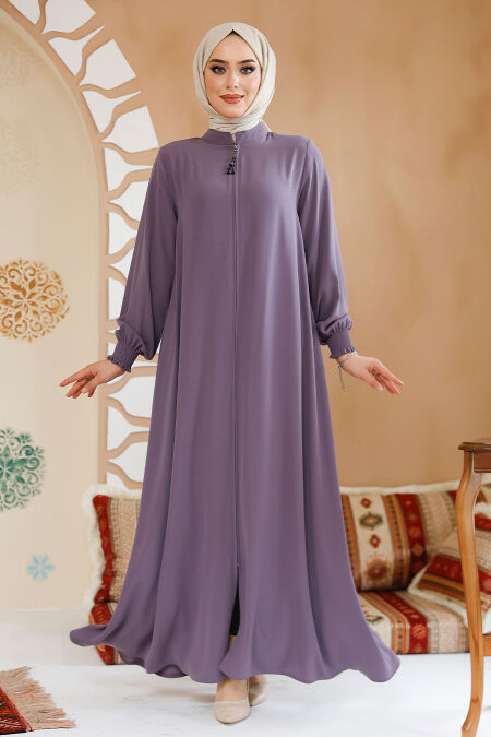 Modest Lila Turkish Abaya 45287LILA - NEVA STYLE