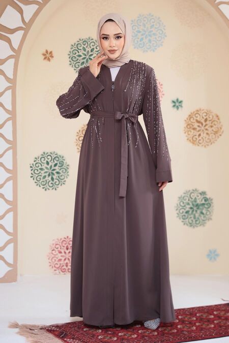 Modest Mink Abaya For Women 29111V - NEVA STYLE