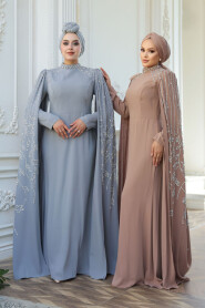 Modest Mink Bridal Dress 52601V - 5