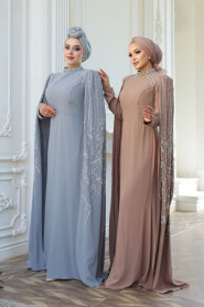 Modest Mink Bridal Dress 52601V - 6