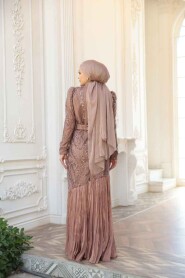 Modest Mink Bridesmaid Dress 51621V - 4