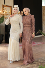 Modest Mink Bridesmaid Dress 51621V - 8