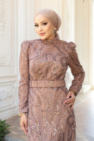 Modest Mink Bridesmaid Dress 51621V - 3