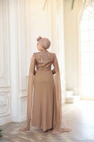 Modest Mink Bridesmaid Dress 52592V - 4