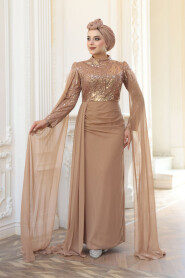 Modest Mink Bridesmaid Dress 52592V - 2
