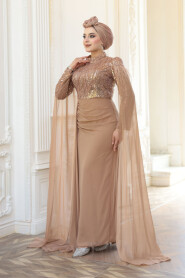 Modest Mink Bridesmaid Dress 52592V - 3