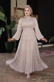 Modest Mink Bridesmaid Dress 52981V - 2