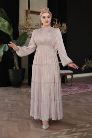 Modest Mink Bridesmaid Dress 52981V - 3