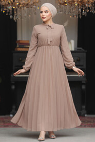 Modest Mink Chiffon Maxi Dresses 50351V - 1